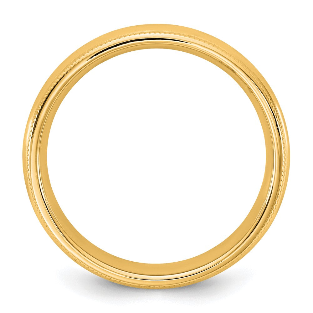 10K Gelbgold 10Ky 4,5 mm Komfort-Fit-Ring mit Milgrain-Kante, Größe 8