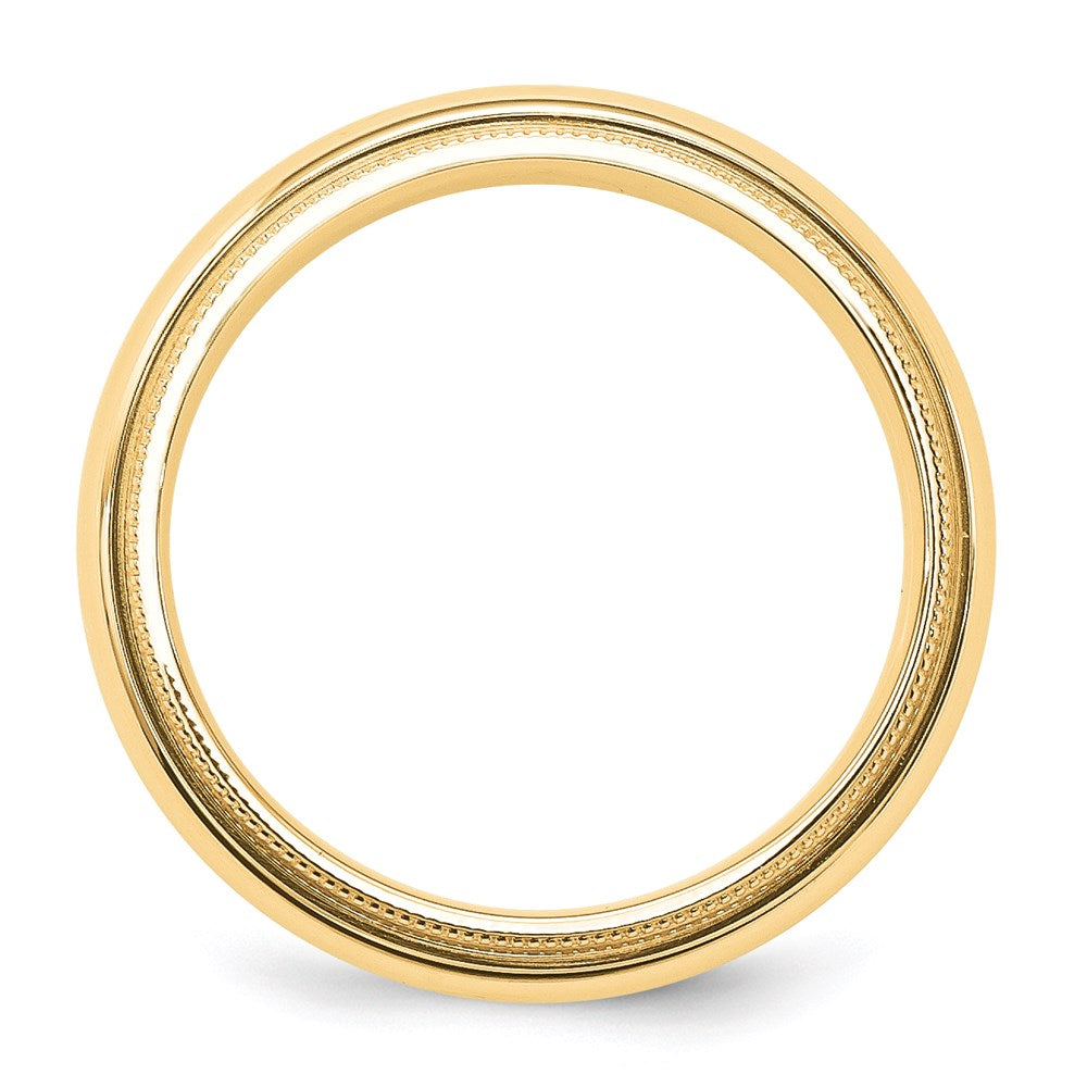 14K Gelbgold 5 mm Milgrain Halbrund Komfort-Passform Ehering