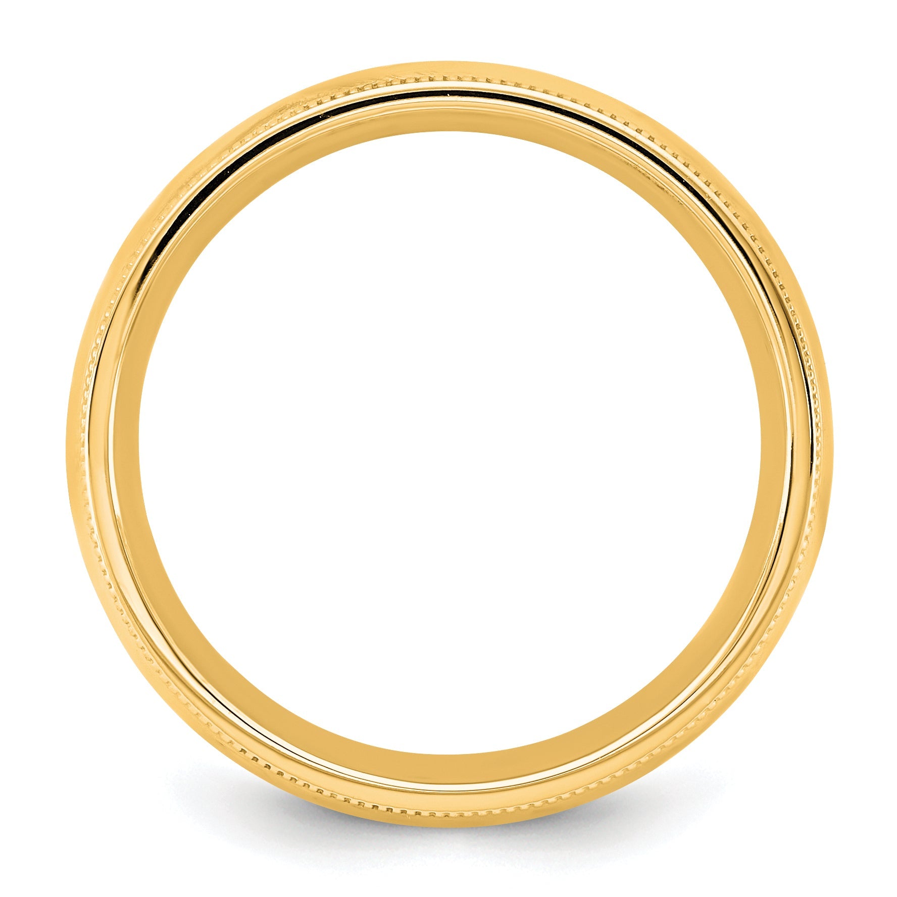 10K Gelbgold 10Ky 5,5mm Milgrain-Ehering mit Komfortpassform, Größe 4
