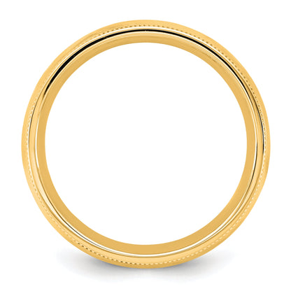 10K Gelbgold 10Ky 5,5mm Milgrain-Ehering mit Komfortpassform, Größe 4