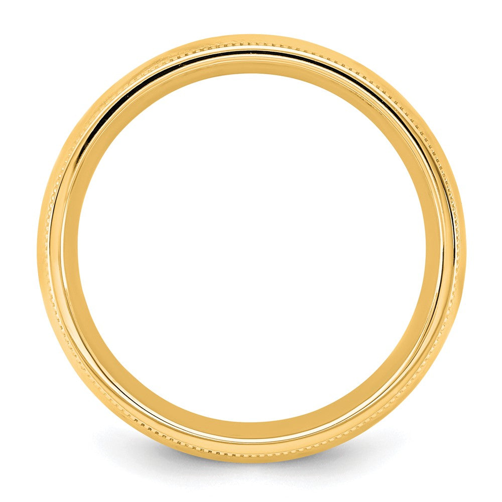 10K Gelbgold 10Ky 5,5mm Ehering mit Milgrain-Kante und Komfortpassform, Größe 11