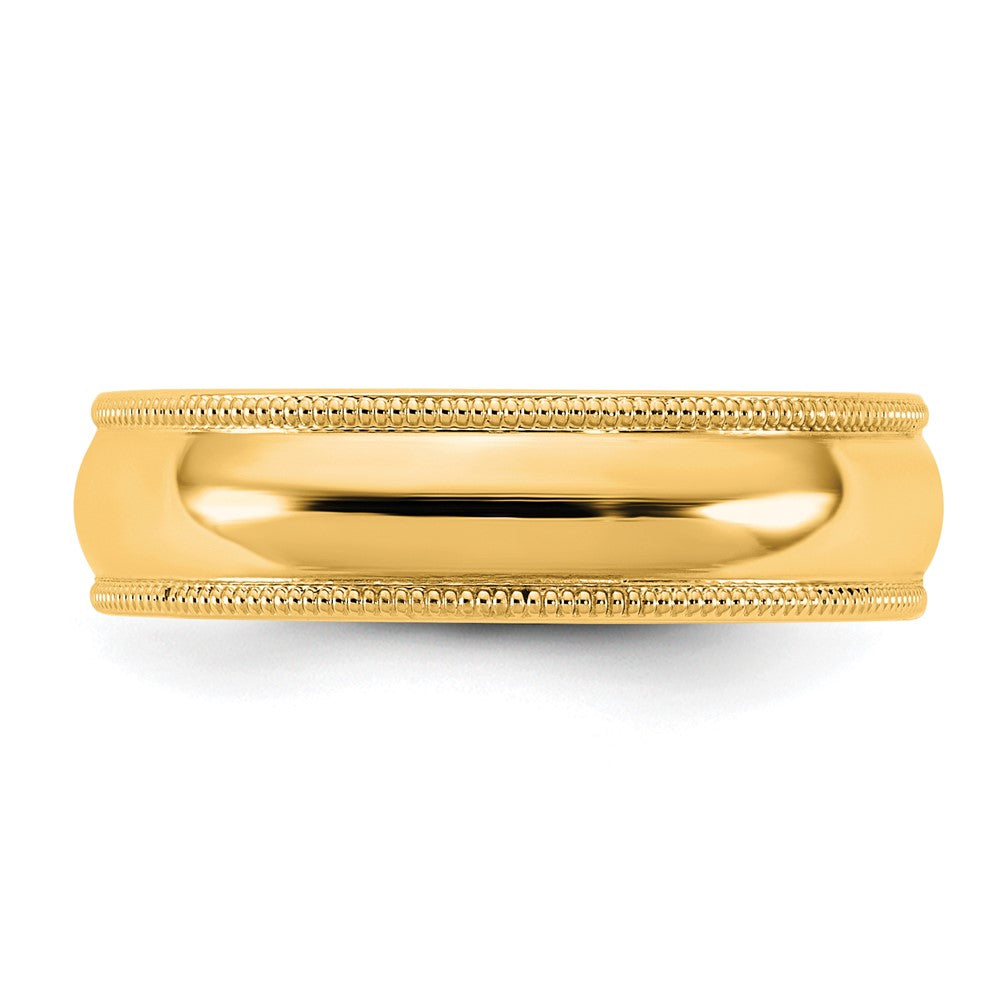 10K Gelbgold 10Ky 5,5mm Ring mit Milgrain-Kante, Comfort-Fit, Größe 6