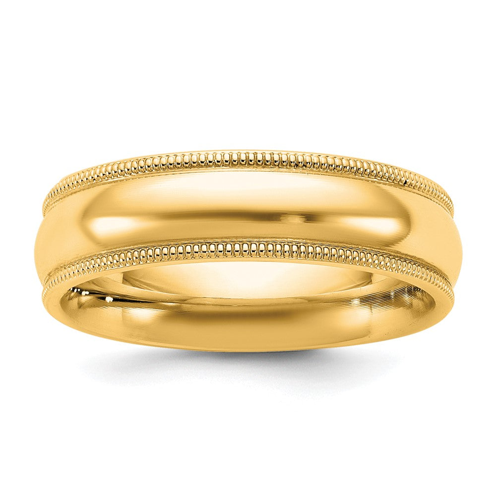 10K Gelbgold 5,5 mm Ehering mit Milgrain und Komfort-Passform