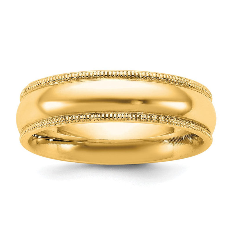 10K Gelbgold 5,5 mm Ehering mit Milgrain und Komfort-Passform