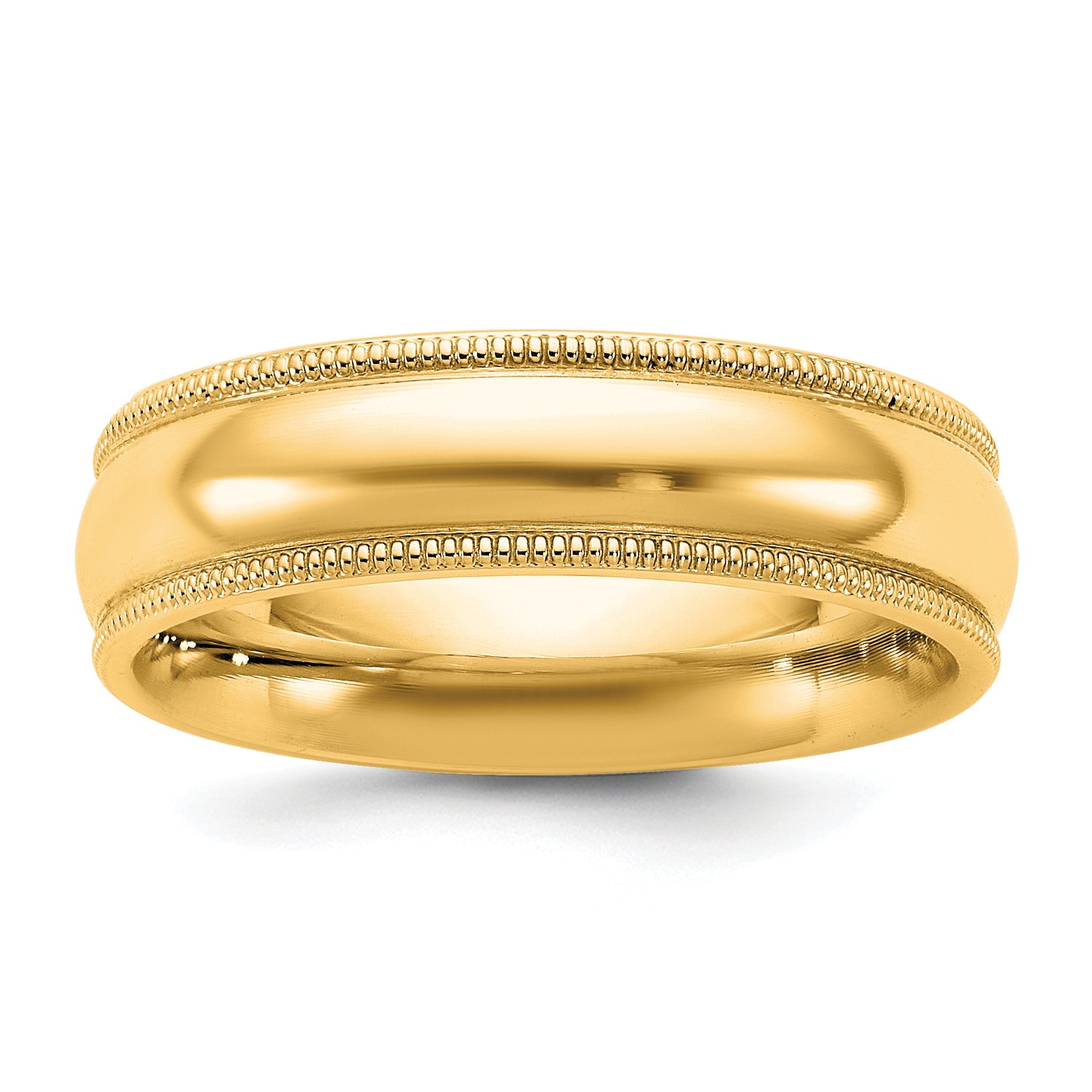 10K Gelbgold 10Ky 5,5mm Milgrain-Ehering mit Komfortpassform, Größe 4