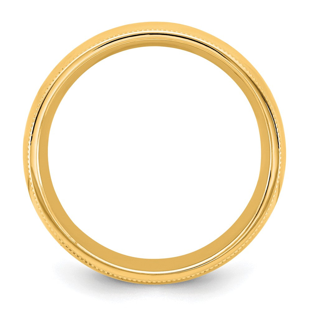 10K Gelbgold 10Ky 6,5mm Milgrain Komfort-Fit Ring Größe 4