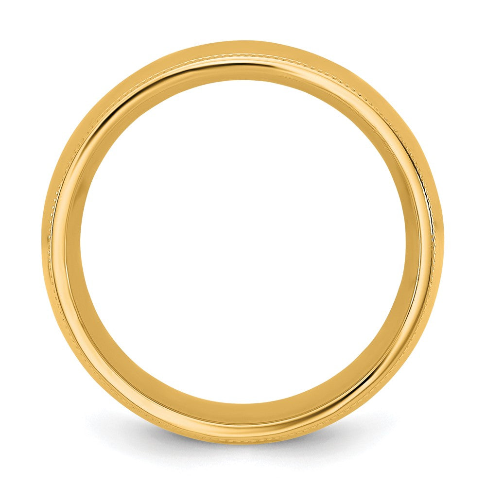 10K Gelbgold Ring mit Milgrain-Rand, Komfortpassform, 8 mm, Größe 8