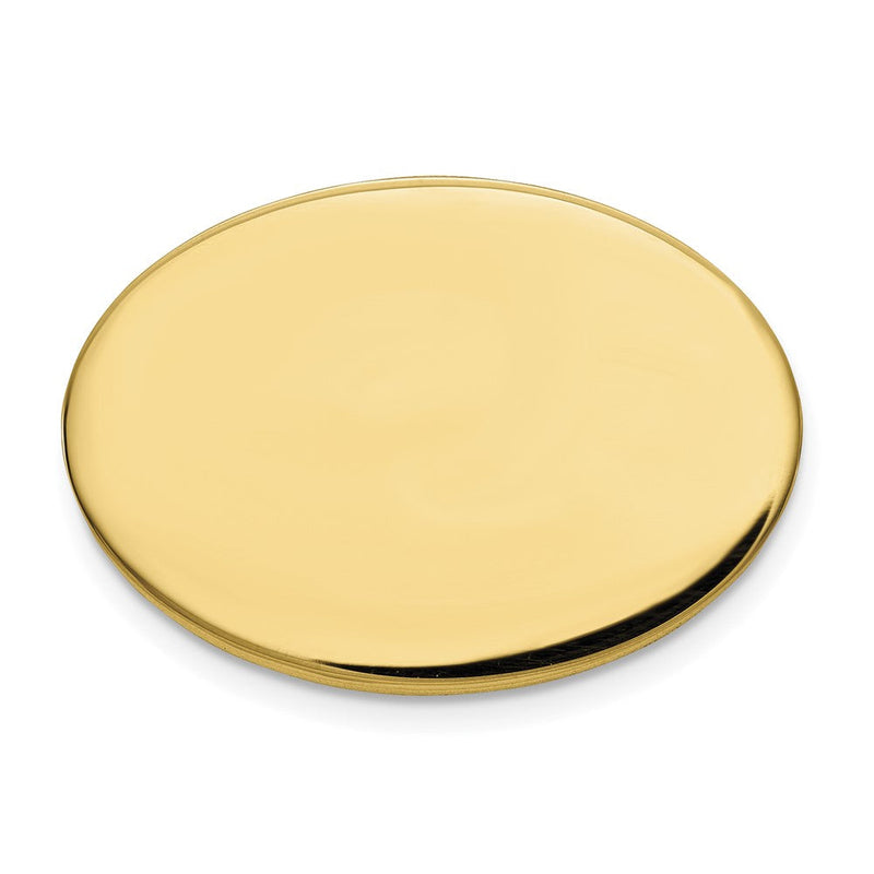14K Gelbgold Herren Oval Hoch Poliert Krawatten Tac