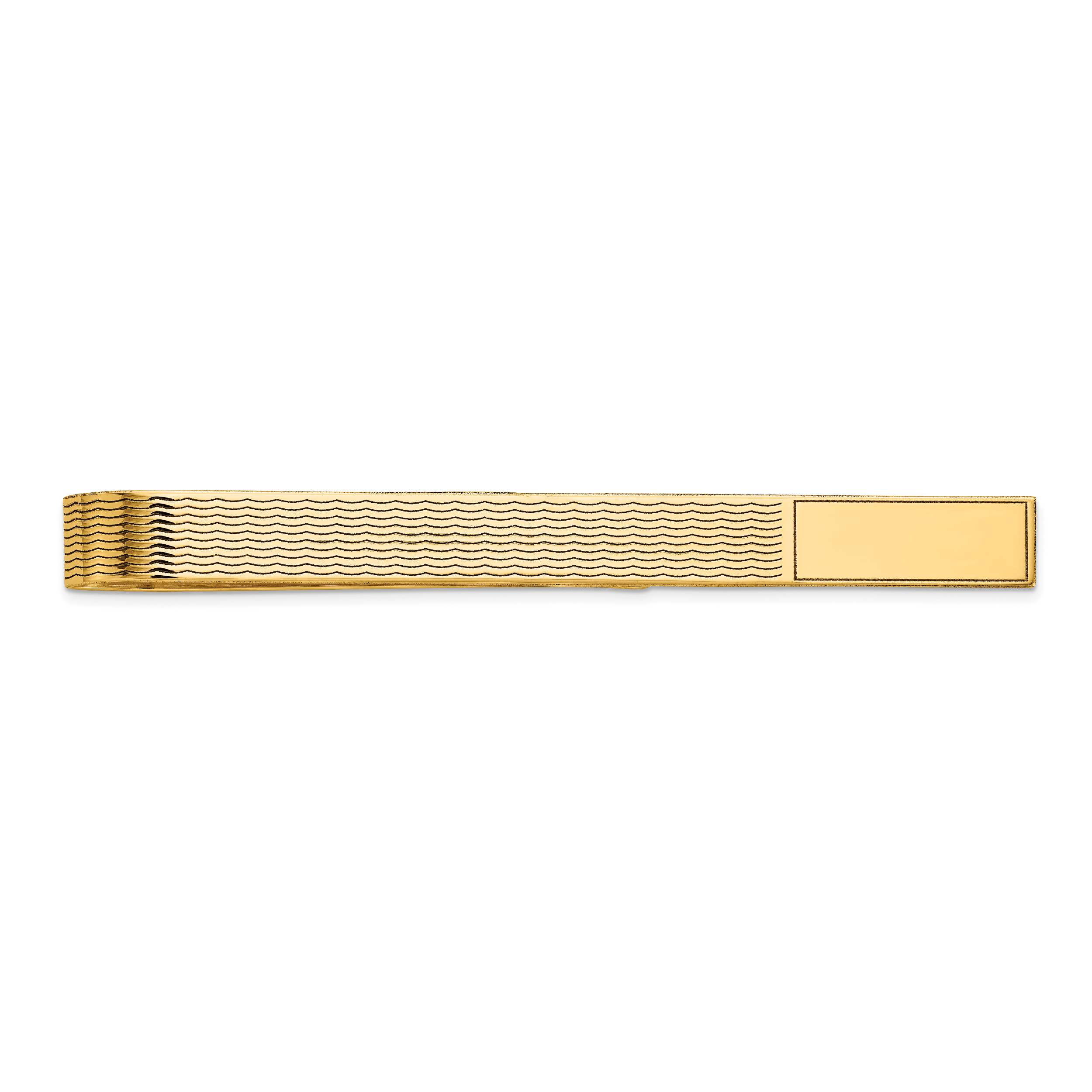 10K Gelbgold Herren Gerillt Gravierbar Krawatten Stab