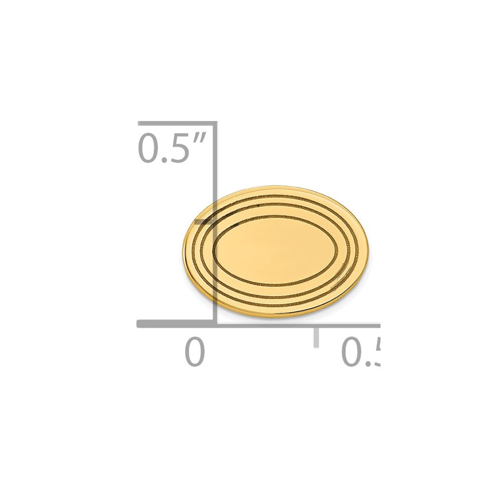 14K Gelbgold Herren Oval mit Line Design Krawatten Tac