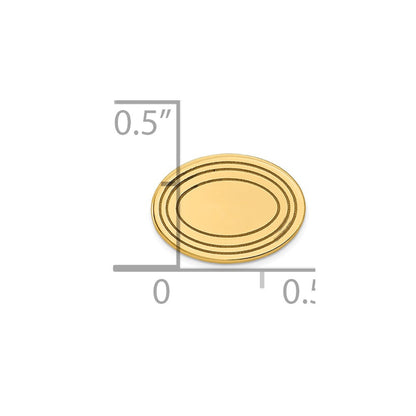 14K Gelbgold Herren Oval mit Line Design Krawatten Tac