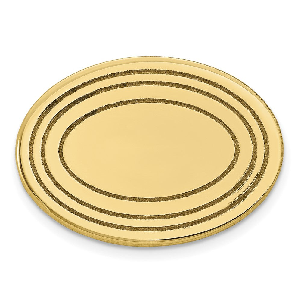 14K Gelbgold Herren Oval mit Line Design Krawatten Tac