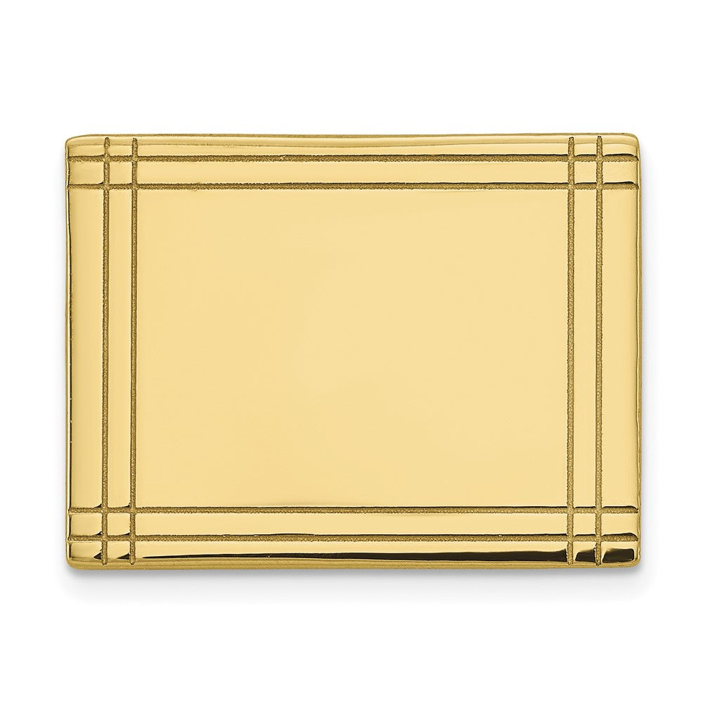 14K Gelbgold Herren Rectangular mit Line Design Krawatten Tac