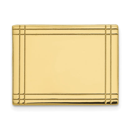 14K Gelbgold Herren Rectangular mit Line Design Krawatten Tac