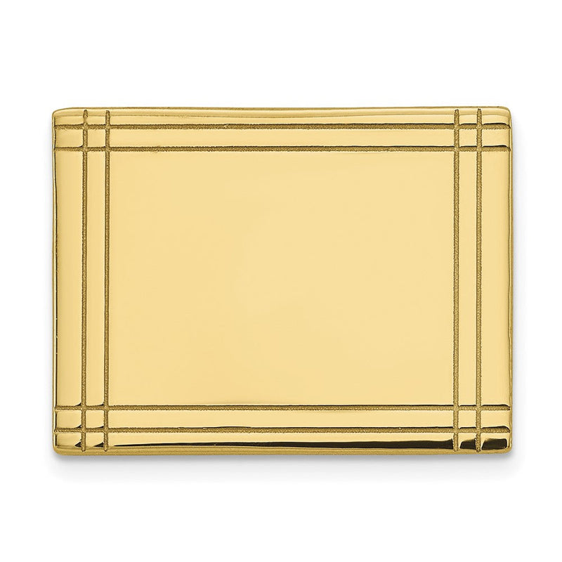 14K Gelbgold Herren Rectangular mit Line Design Krawatten Tac