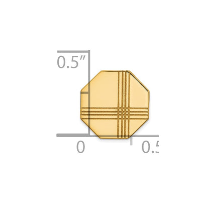 14K Gelbgold Herren mit Line Design Octagon Krawatten Tac