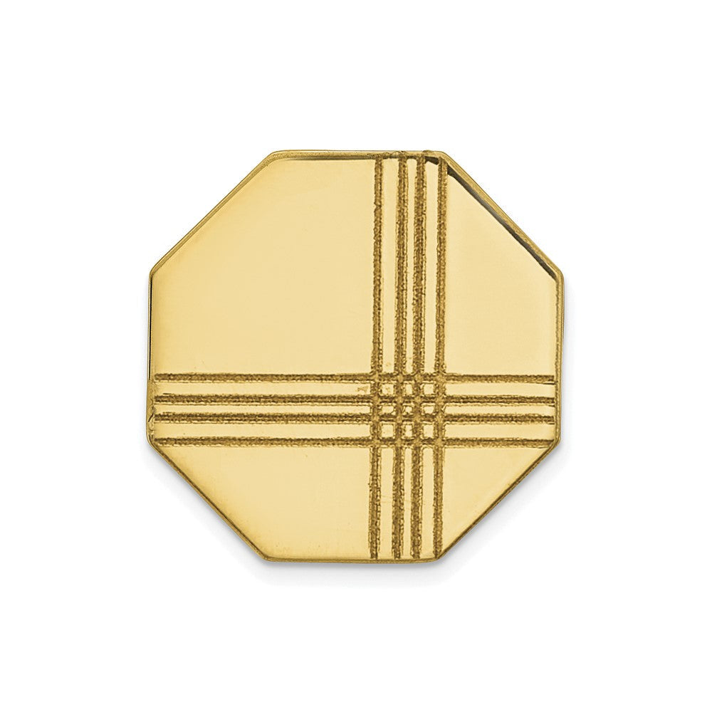 14K Gelbgold Herren mit Line Design Octagon Krawatten Tac