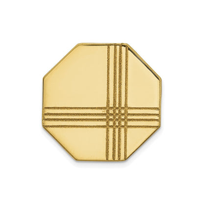 14K Gelbgold Herren mit Line Design Octagon Krawatten Tac