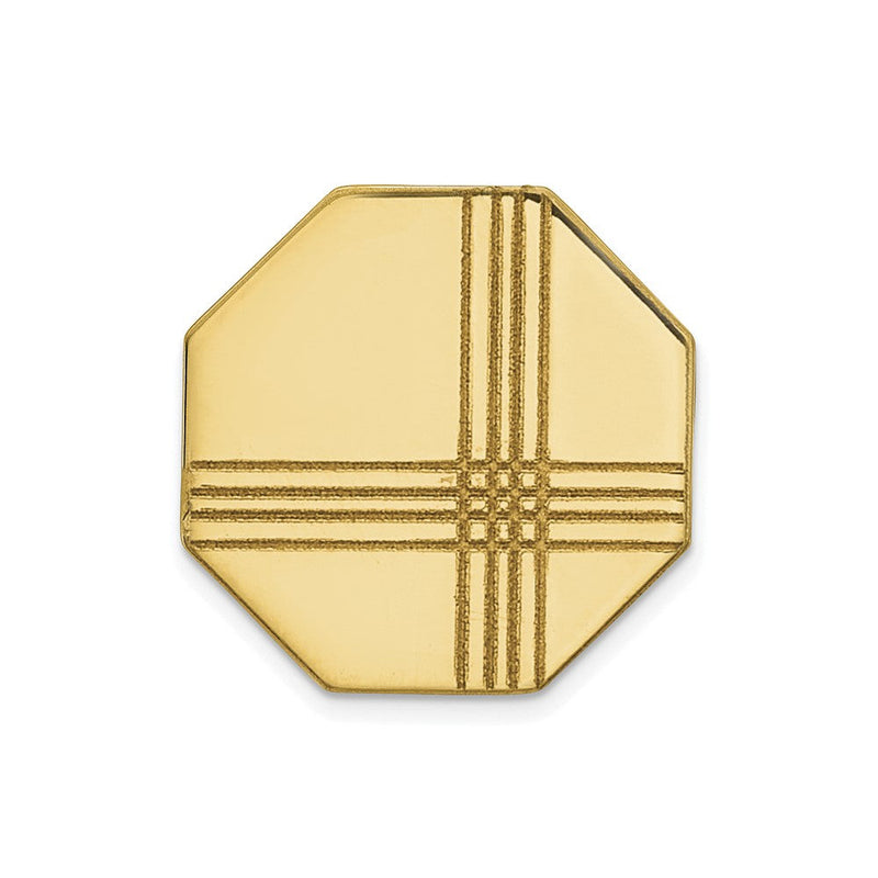 14K Gelbgold Herren mit Line Design Octagon Krawatten Tac