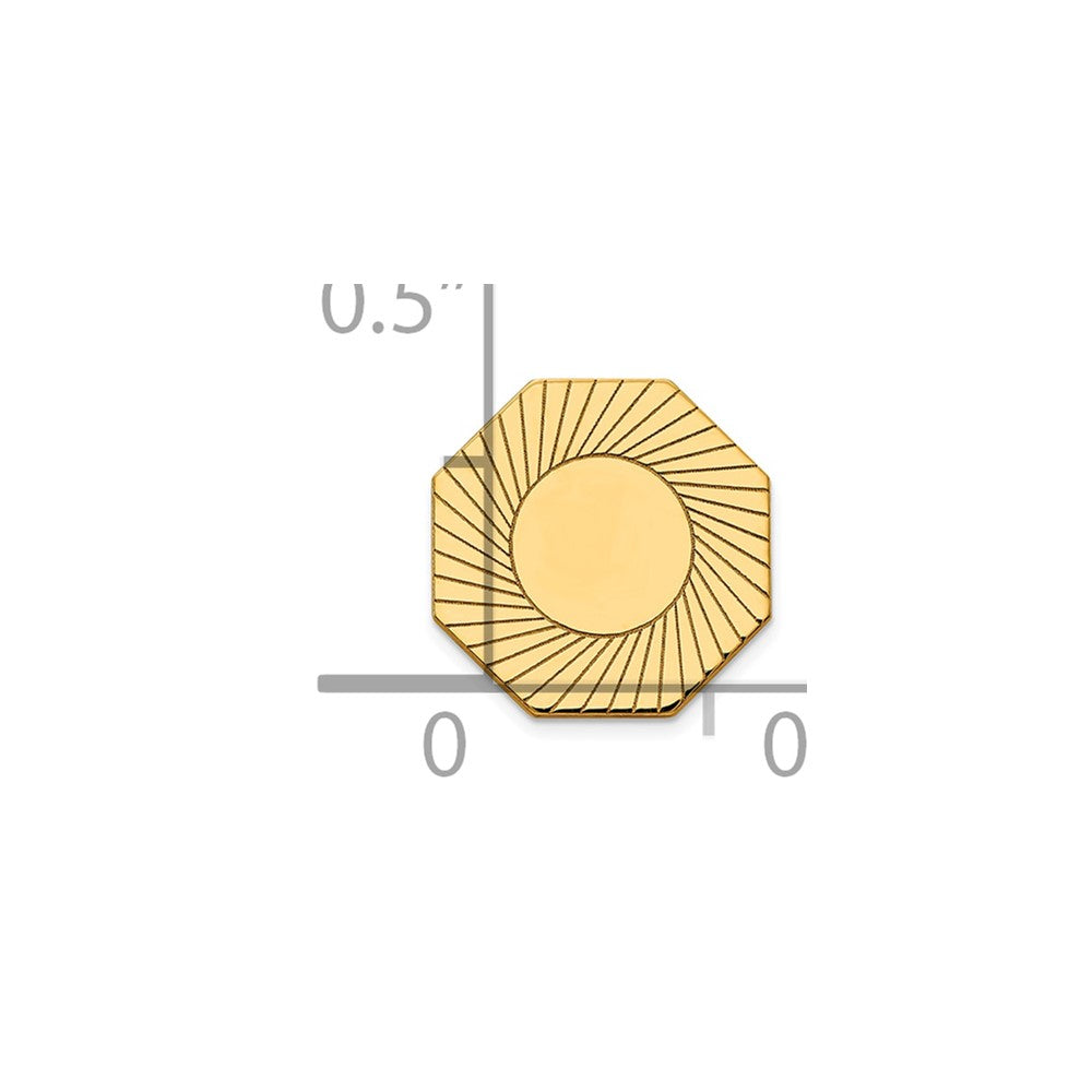 14K Gelbgold Herren Gerillt Design Krawatten Tac