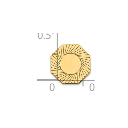 14K Gelbgold Herren Gerillt Design Krawatten Tac