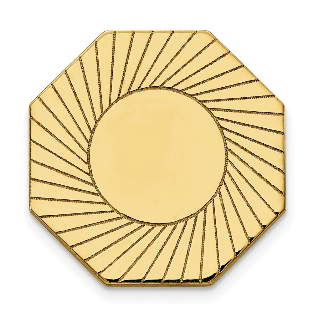 14K Gelbgold Herren Gerillt Design Krawatten Tac