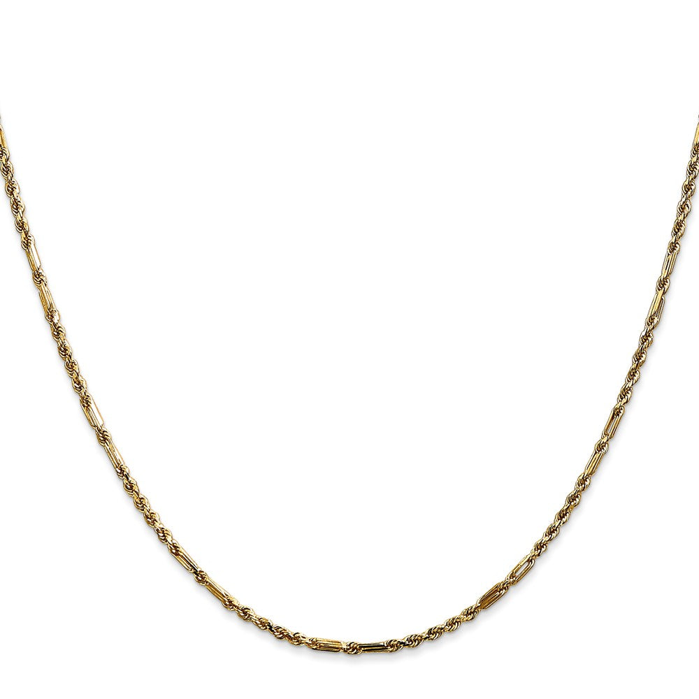 14K Gelbgold 1.8mm Diamantiert Milano Kordel mit Karabinerverschluss Halskette