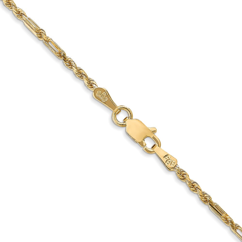 14K Gelbgold 1.8mm Diamantiert Milano Kordel mit Karabinerverschluss Halskette