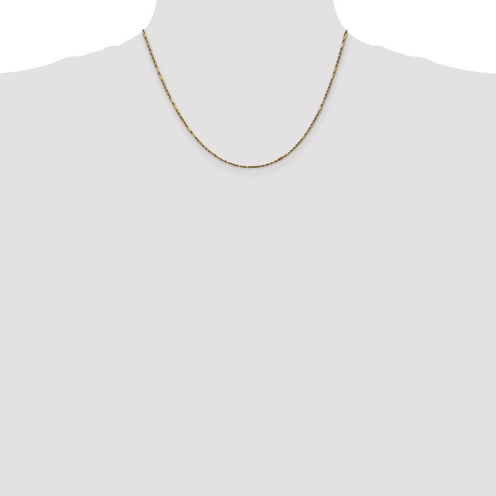 14K Gelbgold 1.8mm Diamantiert Milano Kordel mit Karabinerverschluss Halskette