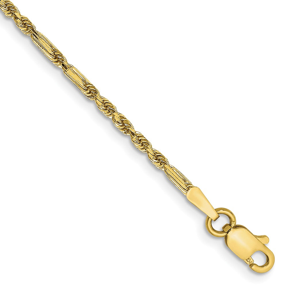 14K Gelbgold 1.8mm Diamantiert Milano Kordel mit Karabinerverschluss Gliederarmband