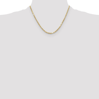 14K Gelbgold 2.75mm Diamantiert Milano Kordel Halskette
