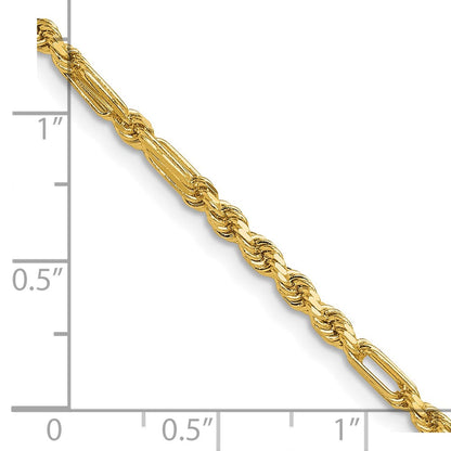 14K Gelbgold 2.75mm Diamantiert Milano Kordel Gliederarmband