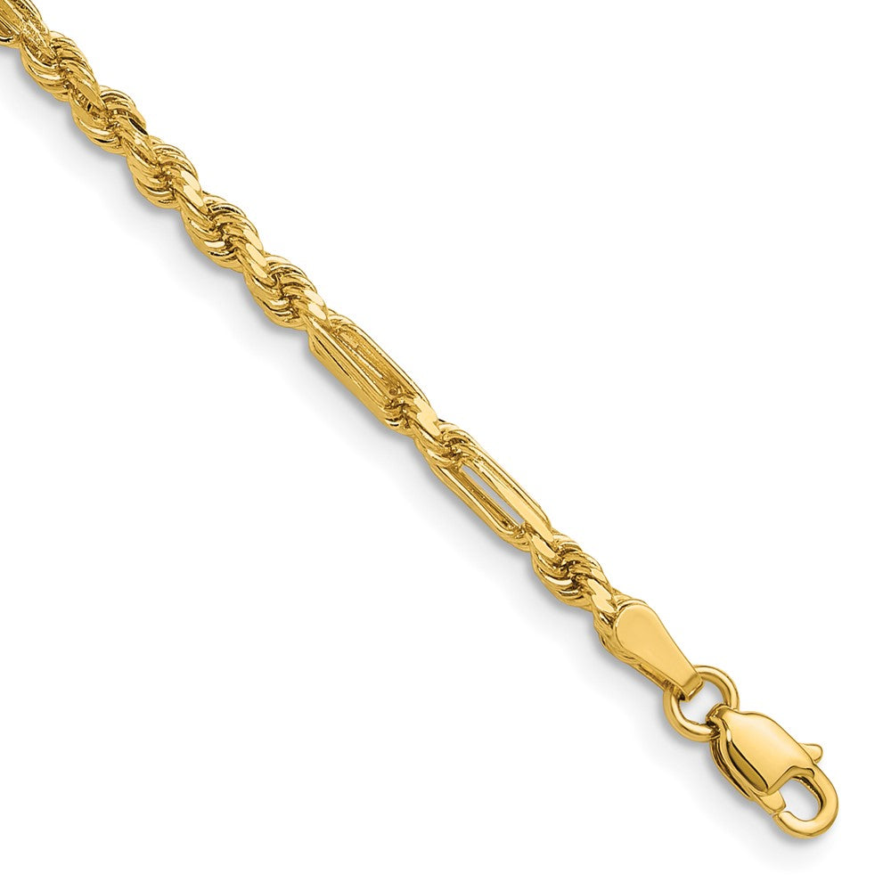 14K Gelbgold 2.75mm Diamantiert Milano Kordel Gliederarmband