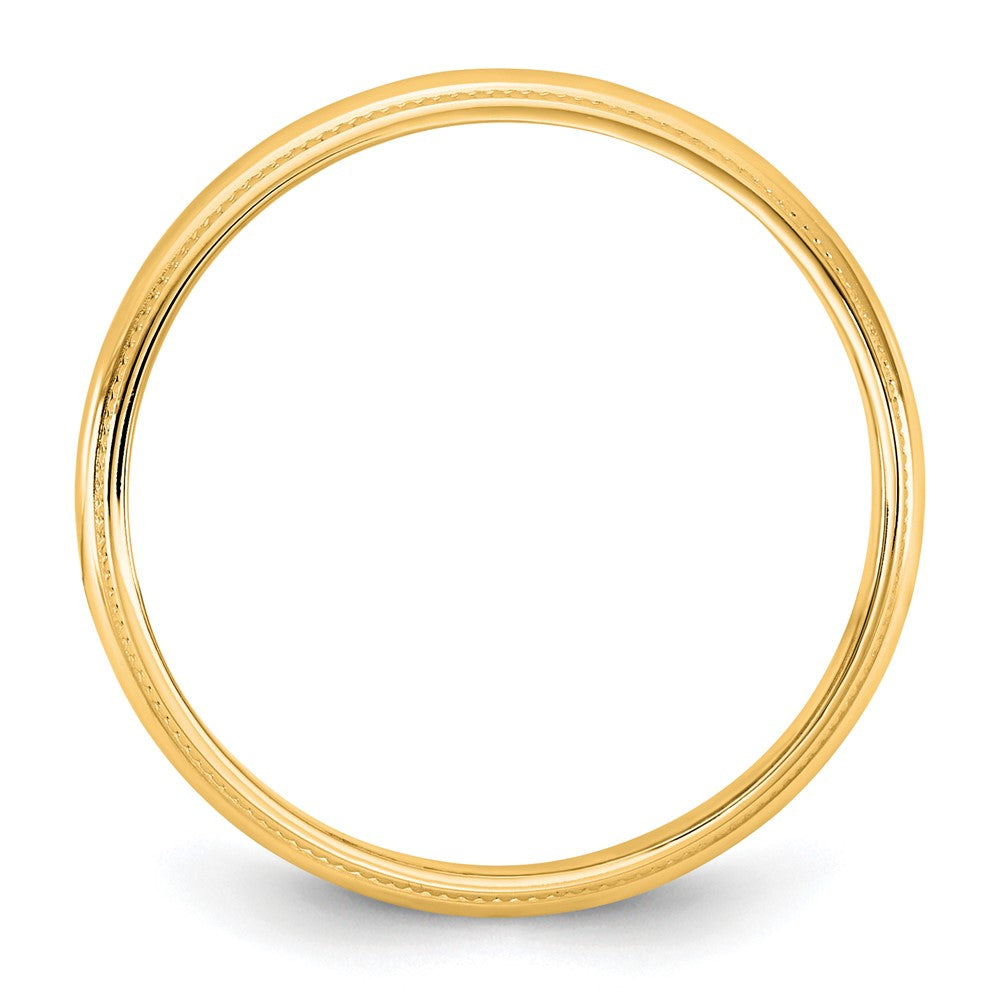 10K Gelbgold 10Ky 3,5 mm leichter Milgrain Halbrund-Ring Größe 4