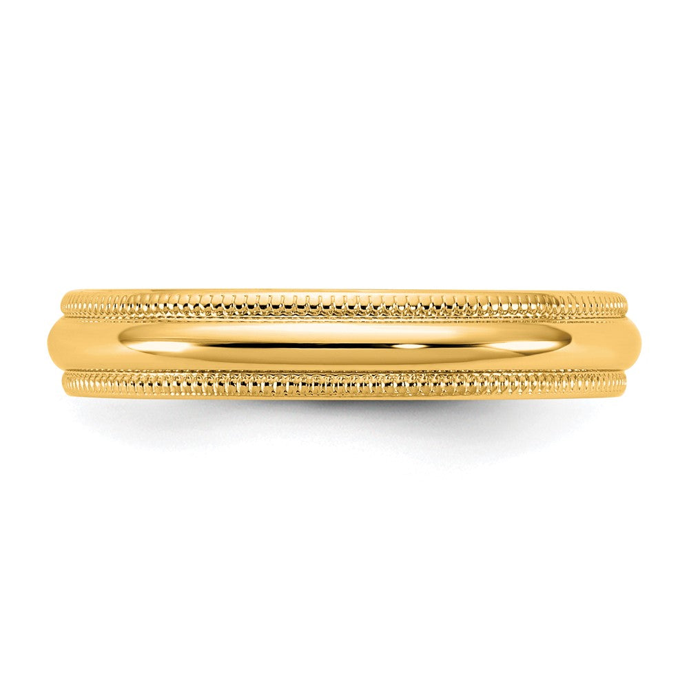 10K Gelbgold 3,5mm leichter Milgrain-Halbrundring, Größe 12