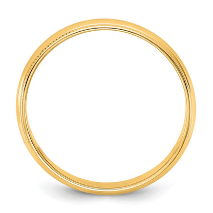 14K Gelbgold 4,5 mm LTW Milgrain Halbrund-Ehering