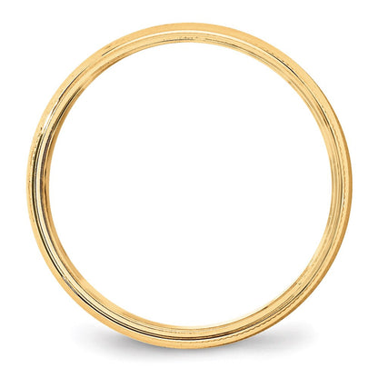 14K Gelbgold 5 mm leichter Ehering mit Milgrain, halbrund