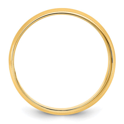 10K Gelbgold Leichter Halbrund-Ring mit Milgrain-Kante, 5,5 mm, Größe 9