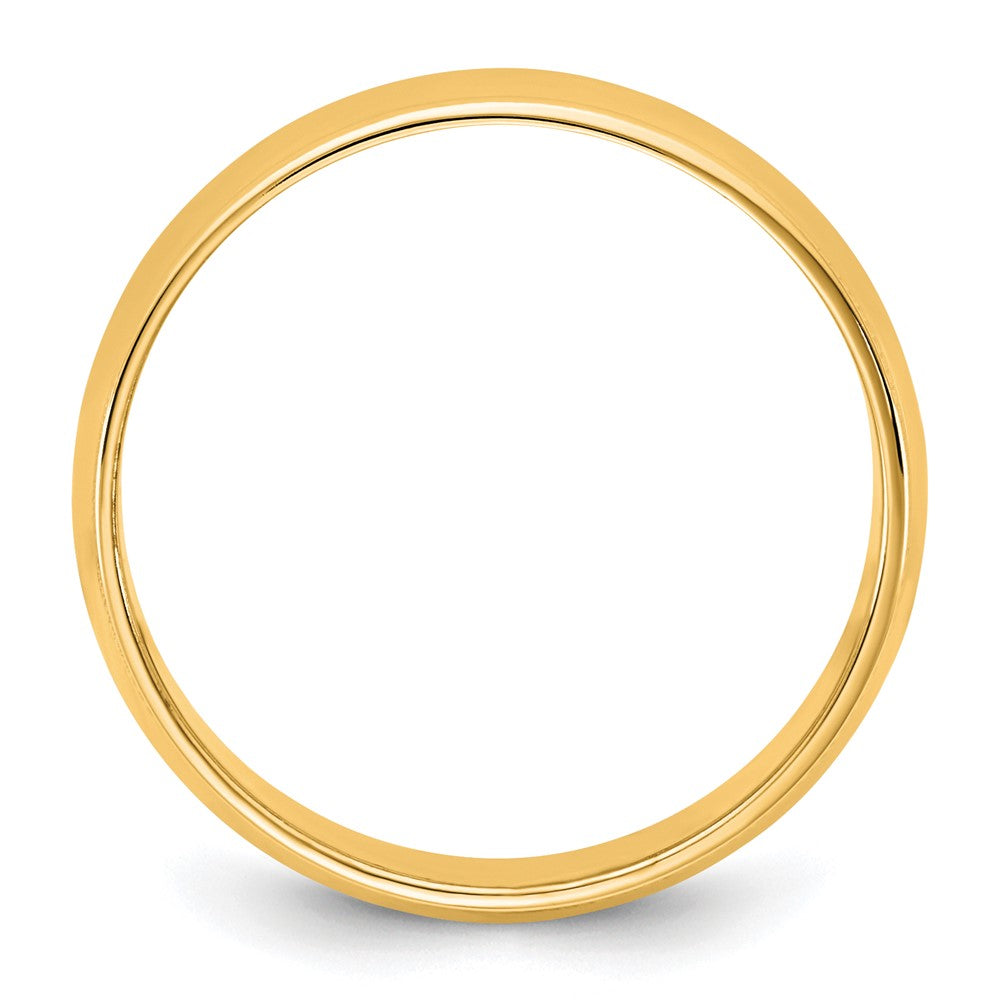 10K Gelbgold 10Ky 6,5 mm leichter Milgrain Halbrund-Ring Größe 8