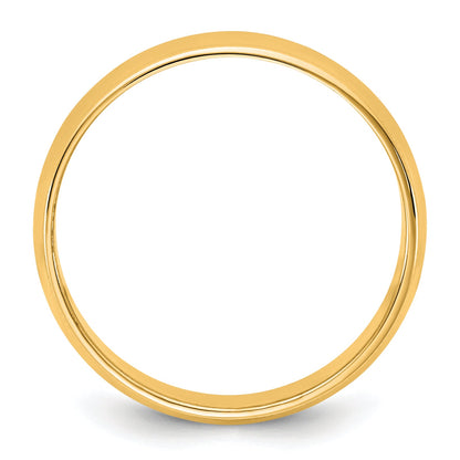 10K Gelbgold 10Ky 6,5 mm leichter Milgrain-Halbrund-Ring, Größe 7