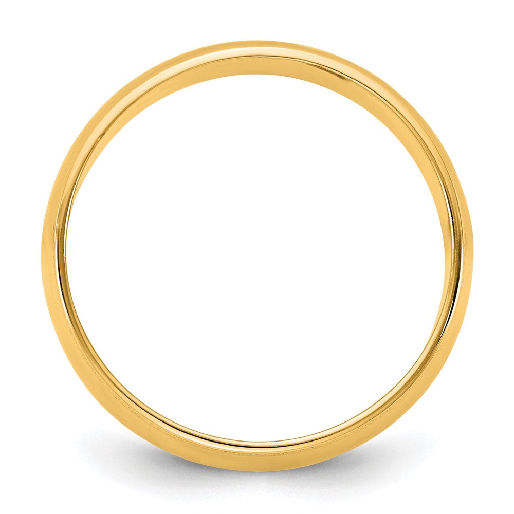 10K Gelbgold (10Ky) 7 mm leichter Halbrund-Ring mit Milgrain, Größe 9,5