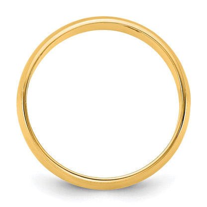 10K Gelbgold 7 mm leichter Milgrain-Halbrund-Ehering, Größe 6,5