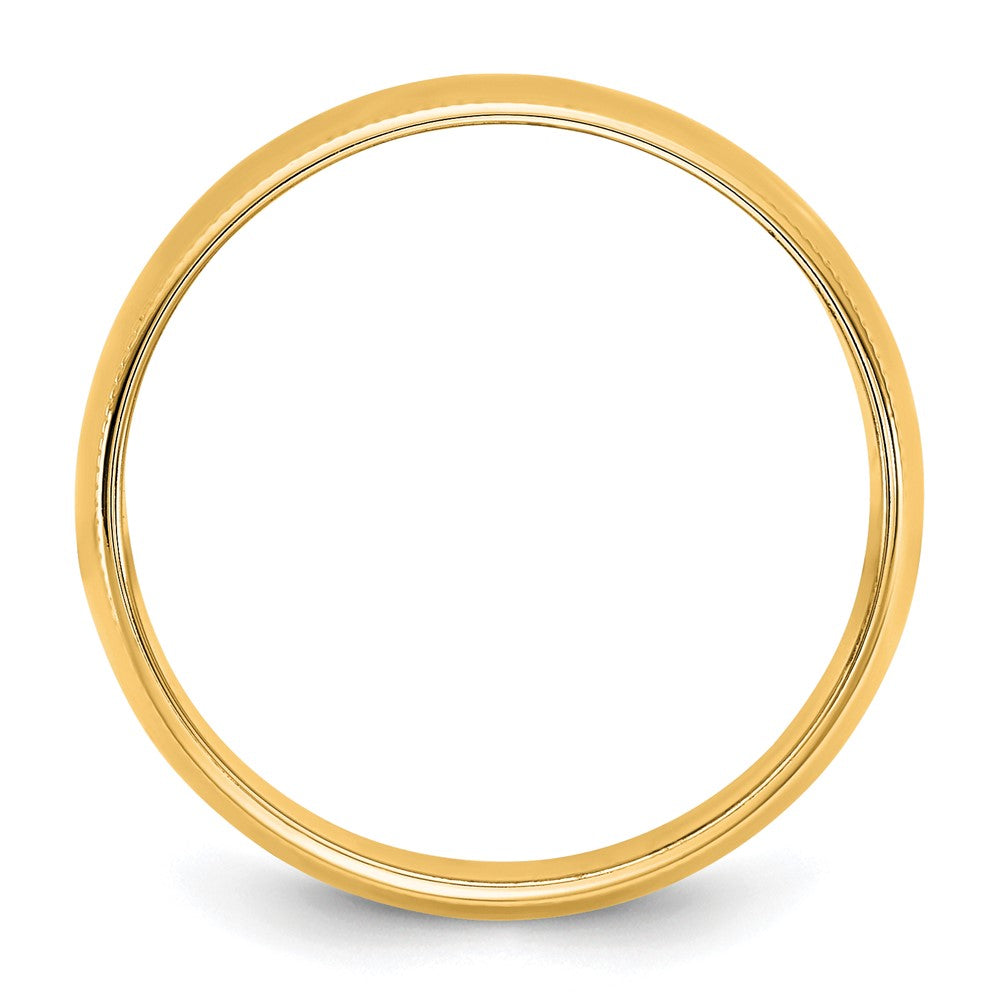 10K Gelbgold 10Ky 8 mm leichtgewichtiger Milgrain-Halbrund-Ring, Größe 6,5