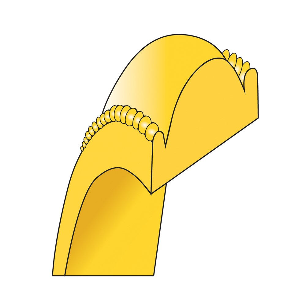 10K Gelbgold 5,5 mm leichter Halbrund-Ring mit Milgrain, Größe 10,5