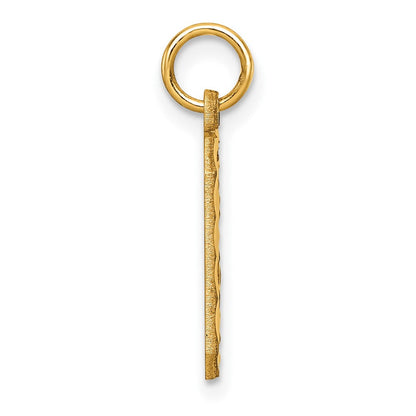 14K Gelbgold 14K Mittel Diamantiert Zahl 0 Charm