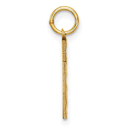 14K Gelbgold Mittel Diamantiert Zahl 1 Charm
