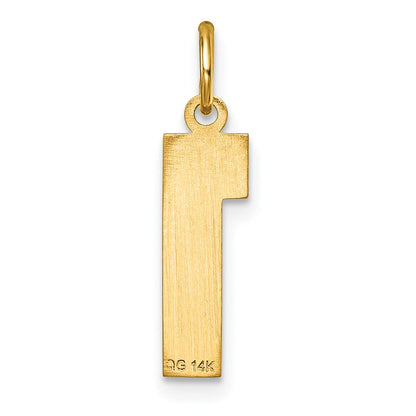 14K Gelbgold Mittel Diamantiert Zahl 1 Charm