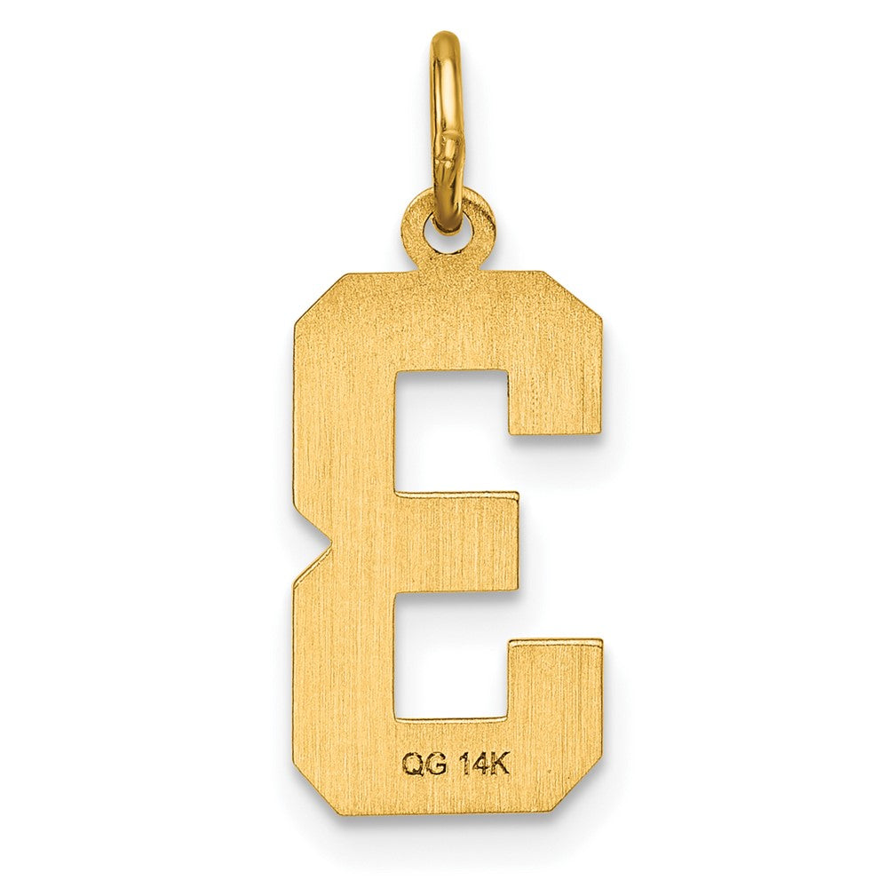 14K Gelbgold Mittel Diamantiert Zahl 3 Charm