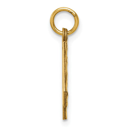 14K Gelbgold Mittel Diamantiert Zahl 4 Charm