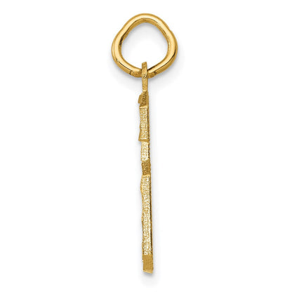 14K Gelbgold Mittel Diamantiert Zahl 6 Charm